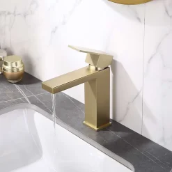 Poalgi Mitigeur de lavabo SKY BATH or brossé PVD Inox S304 série Army