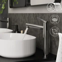 GoodHome Mitigeur de lavabo XL, chrome, Maza