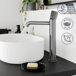 GoodHome Mitigeur de lavabo XL, chrome, Levanna* Robinet Lavabo Et Vasque