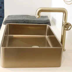 Essebagno Mitigeur de lavabo XL H.32 cm, doré, Factory* Robinet Lavabo Et Vasque