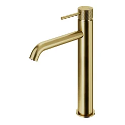 GoodHome Mitigeur de lavabo XL H.25,6 cm, doré satin, Owens