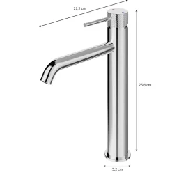 GoodHome Mitigeur de lavabo XL H.25,6 cm, chrome, Owens* Robinet Lavabo Et Vasque