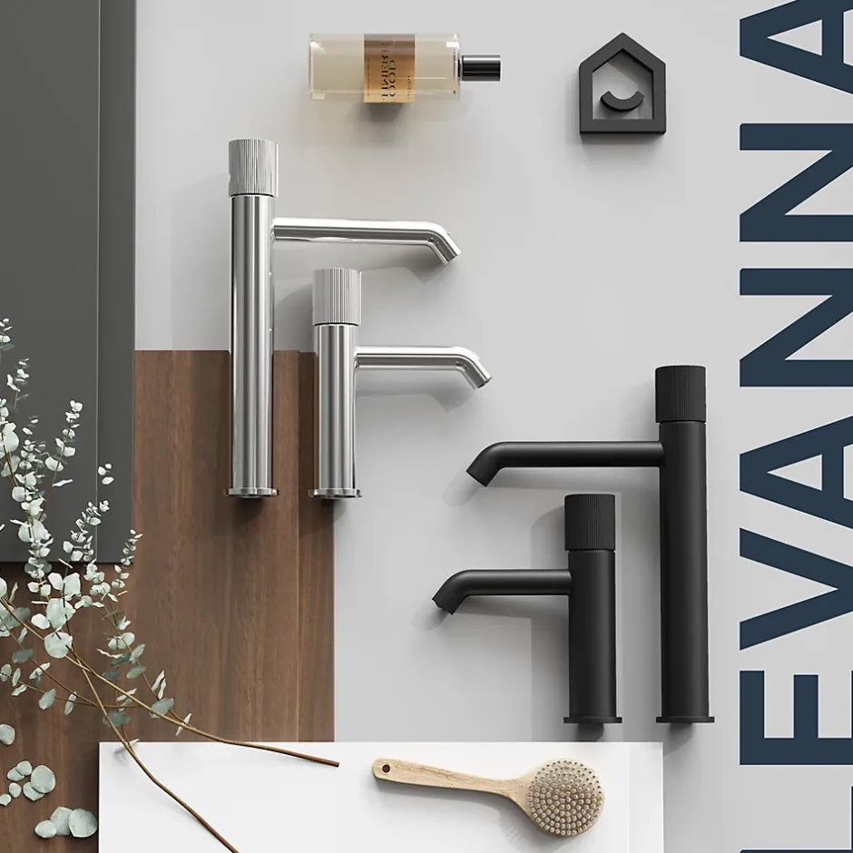 GoodHome Mitigeur de lavabo XL, noir, Levanna