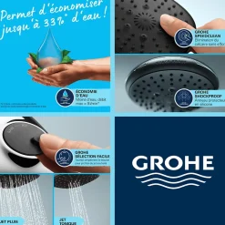 Grohe Mitigeur douche Bauloop monocommande et douchette Vitalio Start