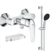 Grohe Mitigeur douche mécanique Swift 2023 + Ensemble de douche 2 jets avec barre + Panier douche* Colonne De Douche Mécanique
