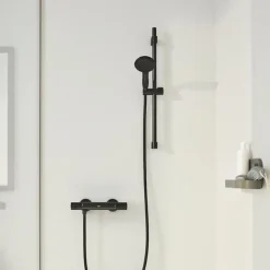 Grohe Mitigeur douche thermostatique Precision Start + Ensemble de douche avec barre 2 jets + Tablette de douche d'angle* Colonne De Douche Thermostatique