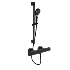Villeroy & Boch Mitigeur douche thermostatique VILLEROY ET BOCH Universal rond + Ensemble de douche Verve Showers 3 jets noir mat