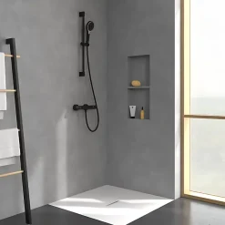 Villeroy & Boch Mitigeur douche thermostatique VILLEROY ET BOCH Universal rond + Ensemble de douche Verve Showers 3 jets noir mat