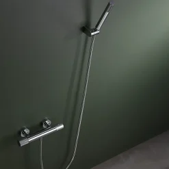 Imex Products Mitigeur douche thermostatique chrome en laiton et zama avec flexible metal 180 cm