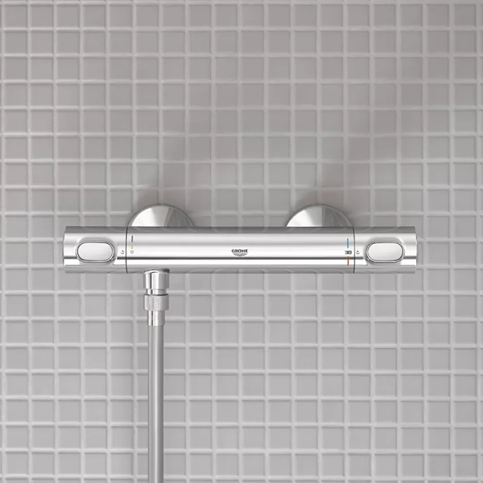 Grohe Mitigeur douche thermostatique Quickfix Precision Flow + nettoyant GrohClean* Robinet De Douche
