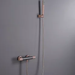 Imex Products Mitigeur douche thermostatique champagne en laiton et zama avec flexible PVC