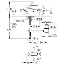 Grohe Mitigeur EUROSTYLE COSMOPOLITAN* Robinet De Bidet