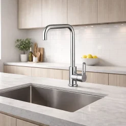 Essebagno Mitigeur haut de cuisine Baltic H. 34,7 cm acier chromé* Evier Et Robinet De Buanderie