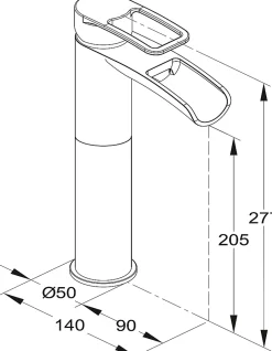 GoodHome Mitigeur haut de lavabo chromé effet chute d'eau Olmeto