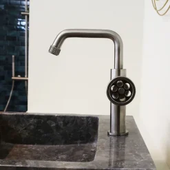 Essebagno Mitigeur lavabo bas façon inox Indus