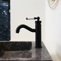 Essebagno Mitigeur lavabo bas noir Leeds