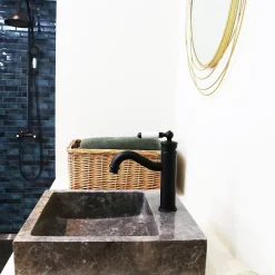 Essebagno Mitigeur lavabo bas noir Leeds