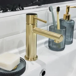 Essebagno Mitigeur lavabo bas or brossé Luisa* Robinet Lavabo Et Vasque