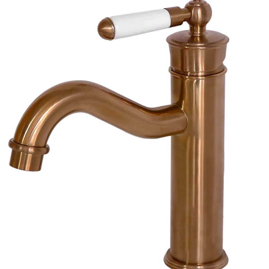 Essebagno Mitigeur lavabo bas rétro cuivre brossé Leeds