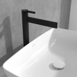 Villeroy & Boch Mitigeur lavabo droit surélevé VILLEROY ET BOCH Dawn sans tirette Noir mat* Accessoire De Robinet