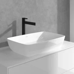 Villeroy & Boch Mitigeur lavabo droit surélevé VILLEROY ET BOCH Dawn sans tirette Noir mat* Accessoire De Robinet