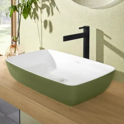 Villeroy & Boch Mitigeur lavabo droit surélevé VILLEROY ET BOCH Dawn sans tirette Noir mat* Accessoire De Robinet