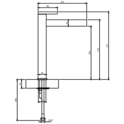 Villeroy & Boch Mitigeur lavabo droit surélevé VILLEROY ET BOCH Dawn sans tirette Chrome