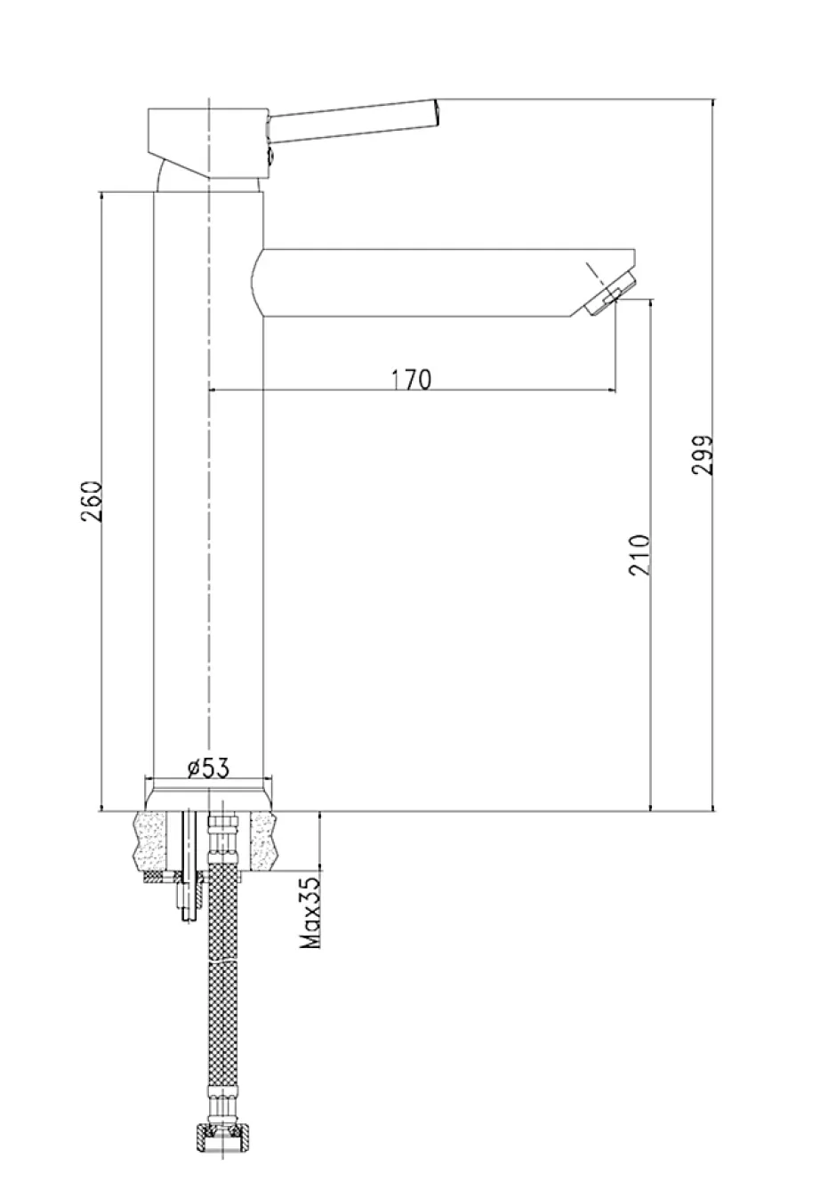 Essebagno Mitigeur lavabo Deco avec vidage en laiton coloris blanc modèle haut* Robinet Lavabo Et Vasque