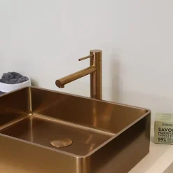 Essebagno Mitigeur lavabo haut cuivre brossé Luisa