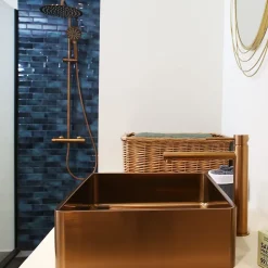Essebagno Mitigeur lavabo haut cuivre brossé Luisa