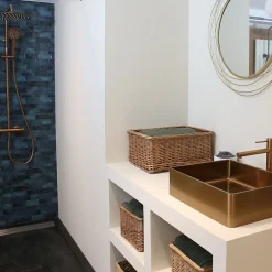 Essebagno Mitigeur lavabo haut cuivre brossé Luisa