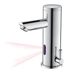 Auralum Max Mitigeur lavabo Infrarouge robinet lavabo capteur automatique, Robinet de Salle de Bain en Laiton Chromé* Robinet Lavabo Et Vasque