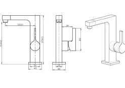 Essebagno Mitigeur lavabo noir chromé Short* Robinet Lavabo Et Vasque