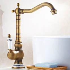 Valaz Mitigeur lavabo rehausse retro FLORINA or ancien* Robinet Lavabo Et Vasque