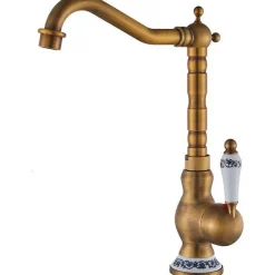 Valaz Mitigeur lavabo rehausse retro FLORINA or ancien* Robinet Lavabo Et Vasque
