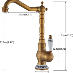 Valaz Mitigeur lavabo rehausse retro FLORINA or ancien* Robinet Lavabo Et Vasque