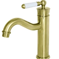 Essebagno Mitigeur lavabo rétro bas or brossé Leeds* Robinet Lavabo Et Vasque