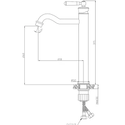 Essebagno Mitigeur lavabo rétro haut cuivre brossé Leeds