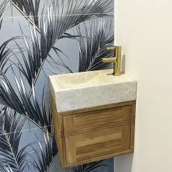 Essebagno Mitigeur lave mains or brossé Luisa* Robinet Lave-Mains