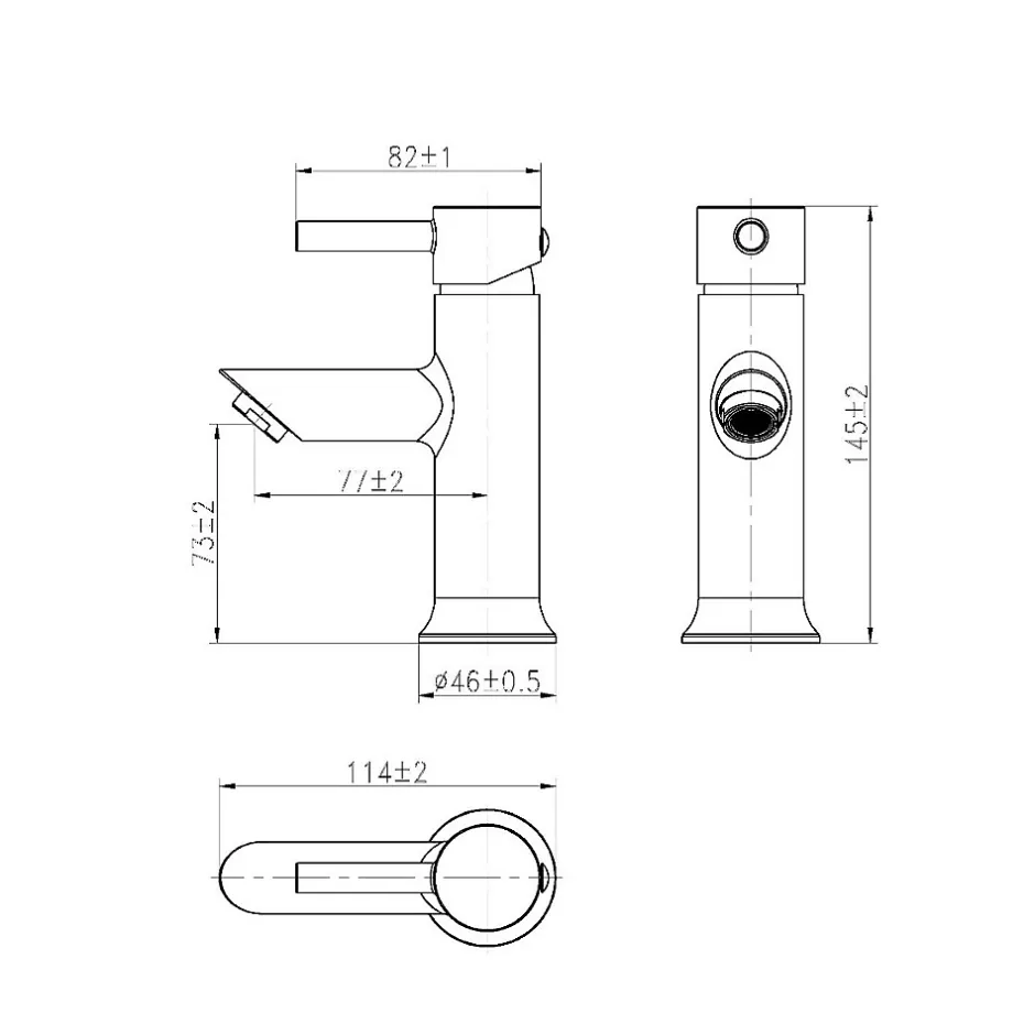 Essebagno Mitigeur lave mains or brossé Luisa* Robinet Lave-Mains