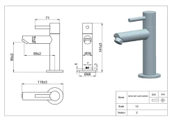 Essebagno Mitigeur lave-mains or brossé eau froide Deco