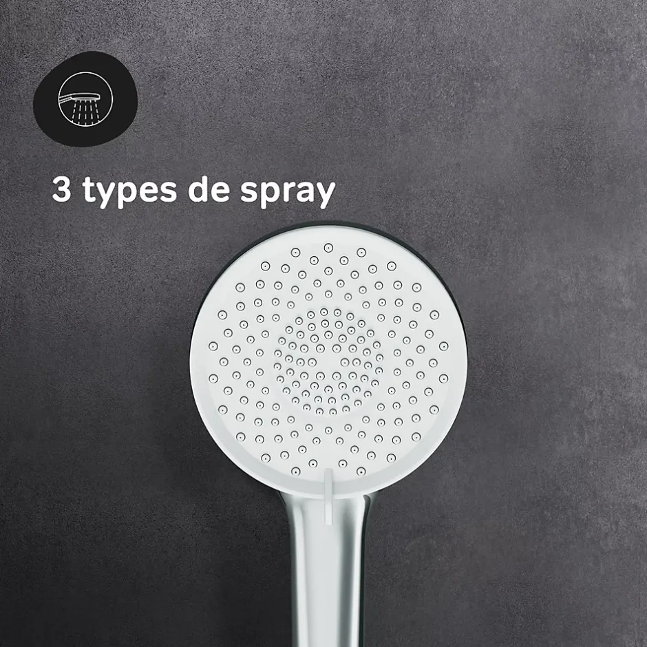 Am.Pm Europe Mitigeur mécanique de baignoire avec douchette et support Robinet Salle de Bain Chromé, FXA15000 X-Joy AM.PM