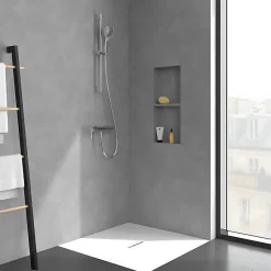 Villeroy & Boch Mitigeur mécanique douche VILLEROY ET BOCH Loop & Friends Chrome + Ensemble de douche VILLEROY ET BOCH Verve Showers 3 jets Chrome* Colonne De Douche Mécanique