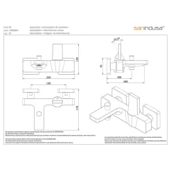 Sanindusa Mitigeur mural pour baignoire design plat épuré fonction douche Line 42 blanc et chrome livré avec rosaces de finition