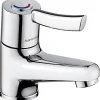 Sanindusa Mitigeur petite taille idéal pour lave-mains petit lavabo petite vasque XS chromé livré avec 2 flexibles 3/8