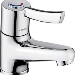 Sanindusa Mitigeur petite taille idéal pour lave-mains petit lavabo petite vasque XS chromé livré avec 2 flexibles 3/8