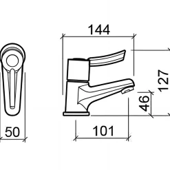 Sanindusa Mitigeur petite taille idéal pour lave-mains petit lavabo petite vasque XS chromé livré avec 2 flexibles 3/8