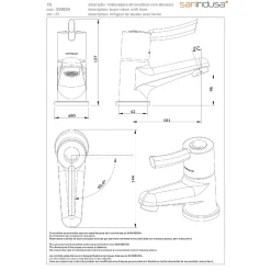 Sanindusa Mitigeur petite taille idéal pour lave-mains petit lavabo petite vasque XS chromé livré avec 2 flexibles 3/8