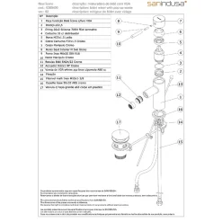 Sanindusa Mitigeur pour bidet à mousseur orientable Alfa New Icone chromé livré avec vidage à tirette
