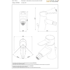 Sanindusa Mitigeur pour bidet à mousseur orientable Torus chromé livré avec 2 flexibles et son vidage à tirette